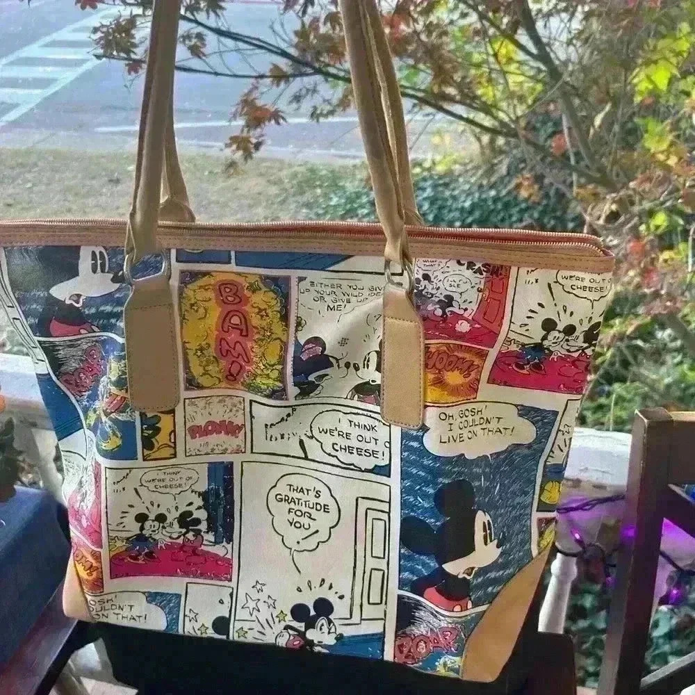 Disney Mickey Mouse Comic Strip Purse Handbag Tote - Picture 13 of 16